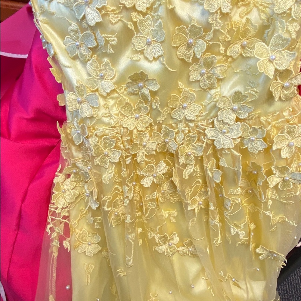 City Triangles Yellow Floral Kids Dress